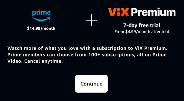 ViX Premium Free Trial via Amazon Prime Video