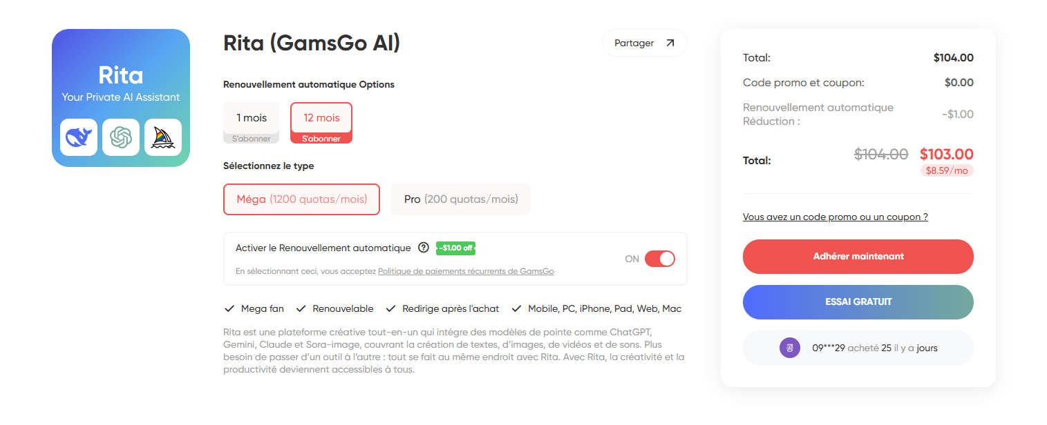 Utilisez ChatGPT 5 gratuitement via GamsGo AI GamsGo AI
