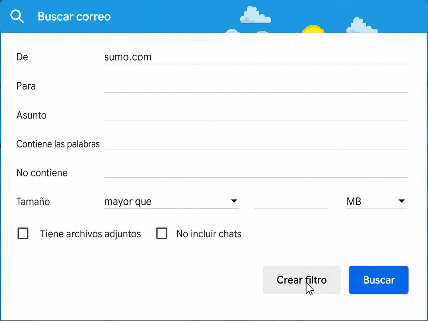 poner correos de Gmail en lista blanca