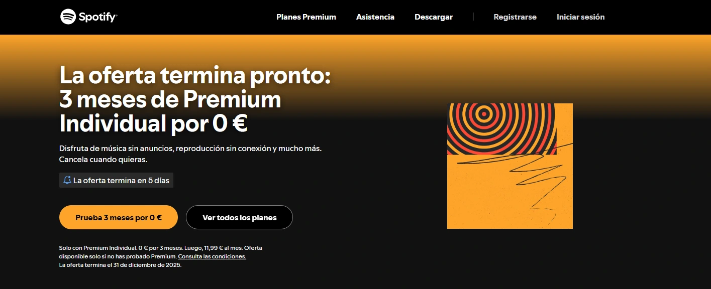 Prueba gratuita de Spotify