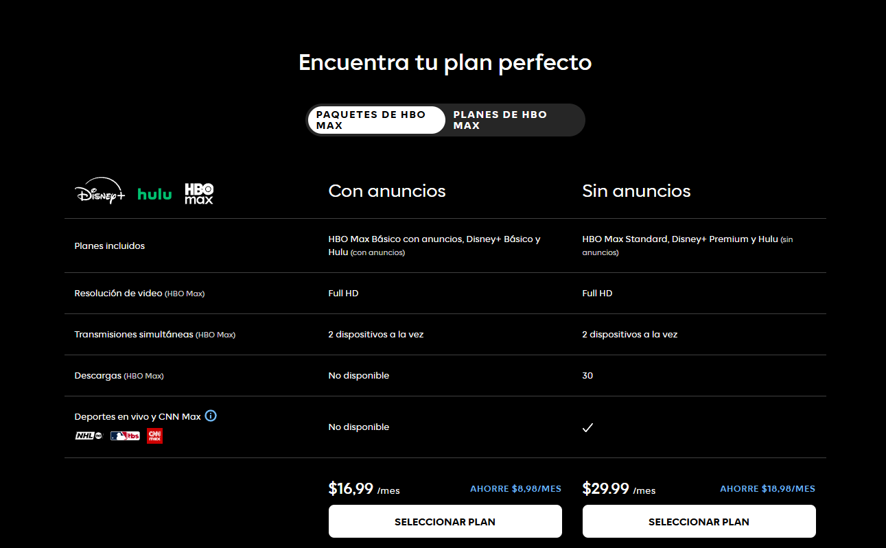 Precios de HBO Max