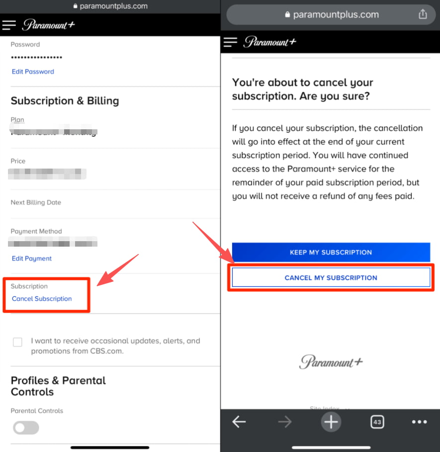 How to cancel Paramount+ free trial?