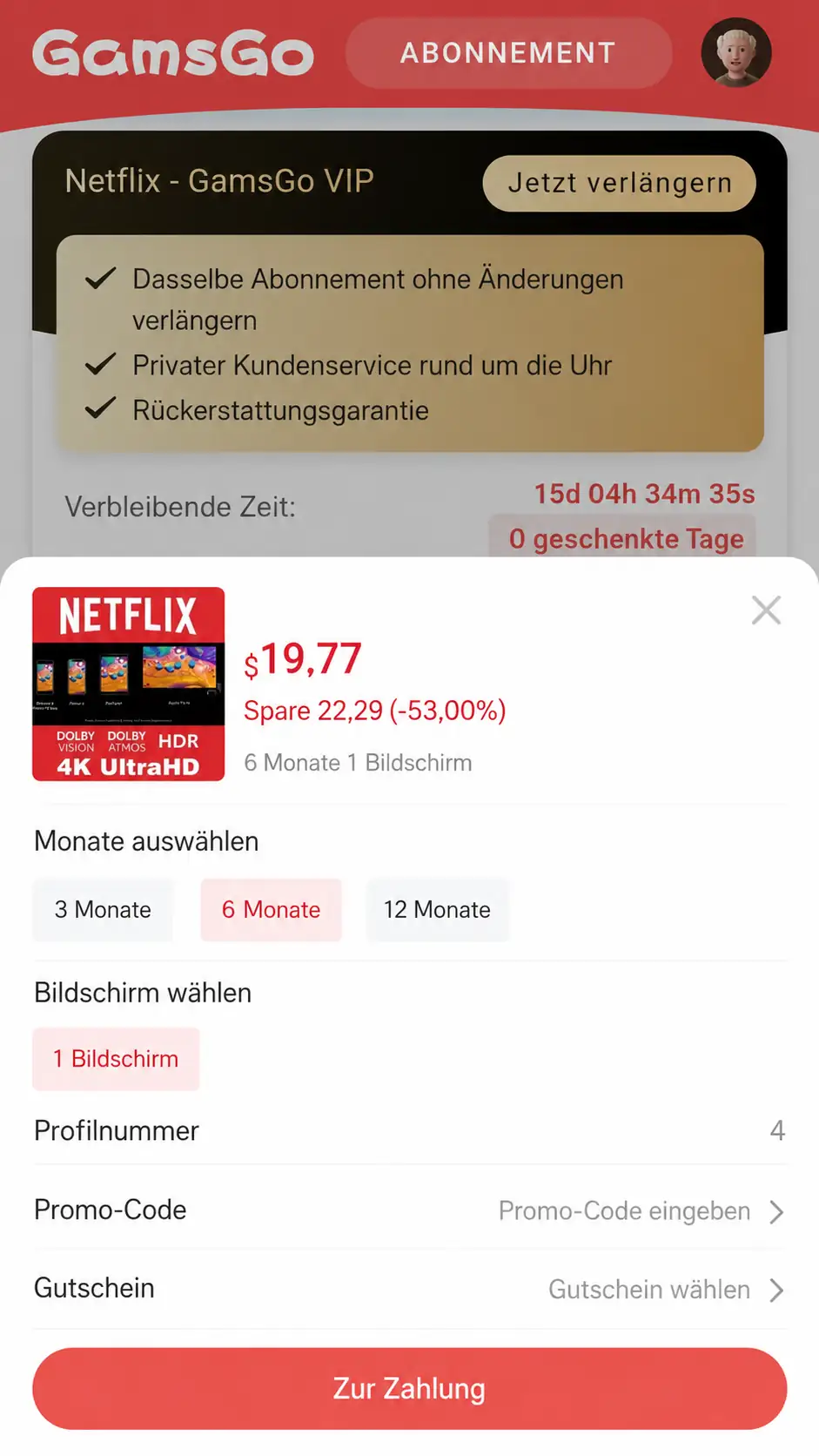 Netflix verlängern