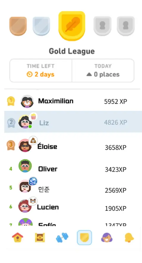 duolingo leagues in order