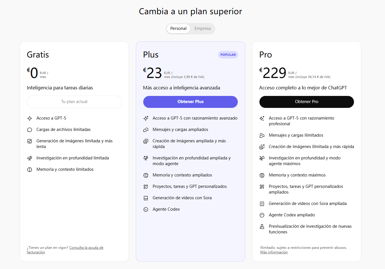 precio chatgpt 2025