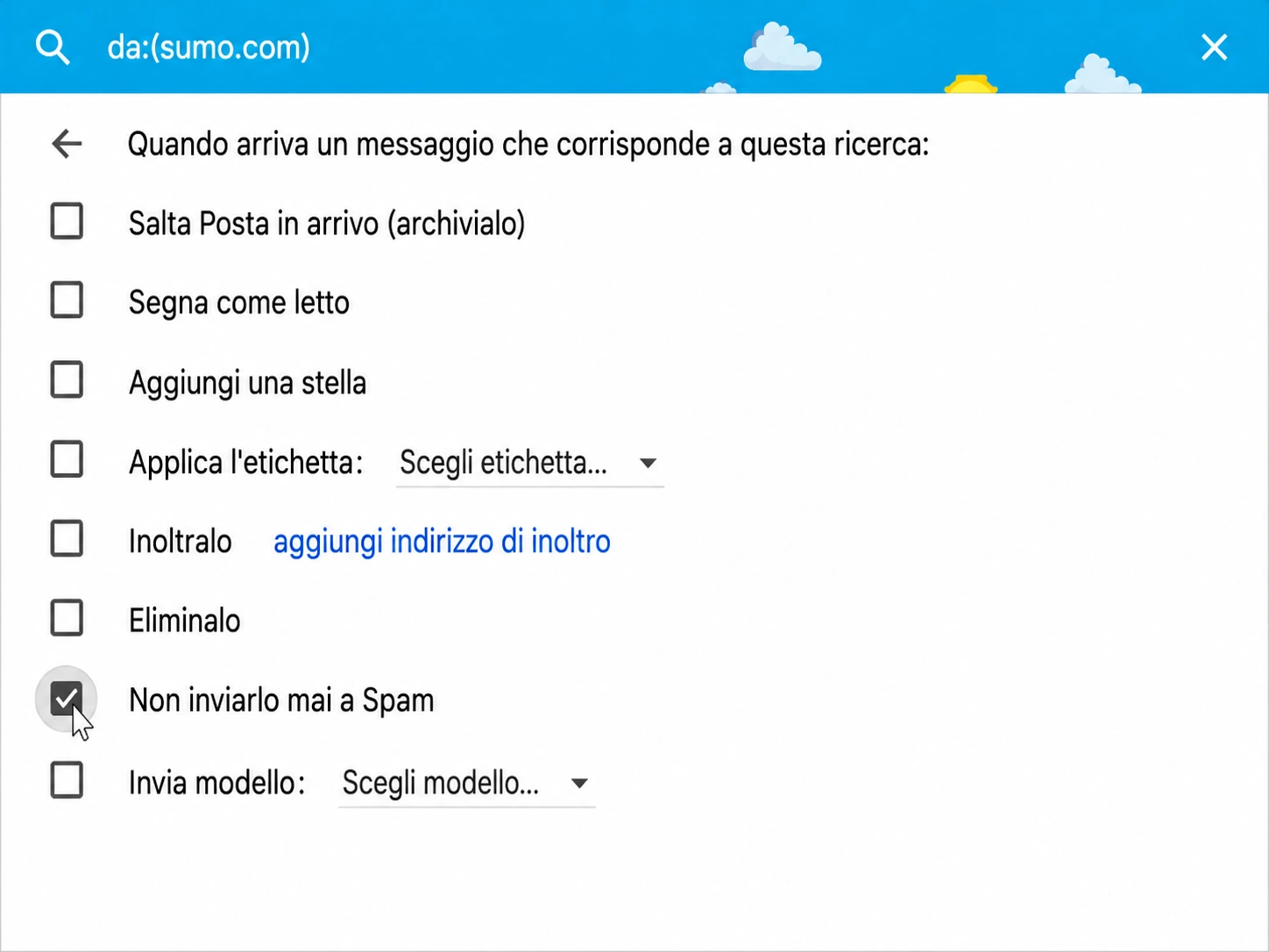 inserire le tue e-mail nella whitelist in Gmail