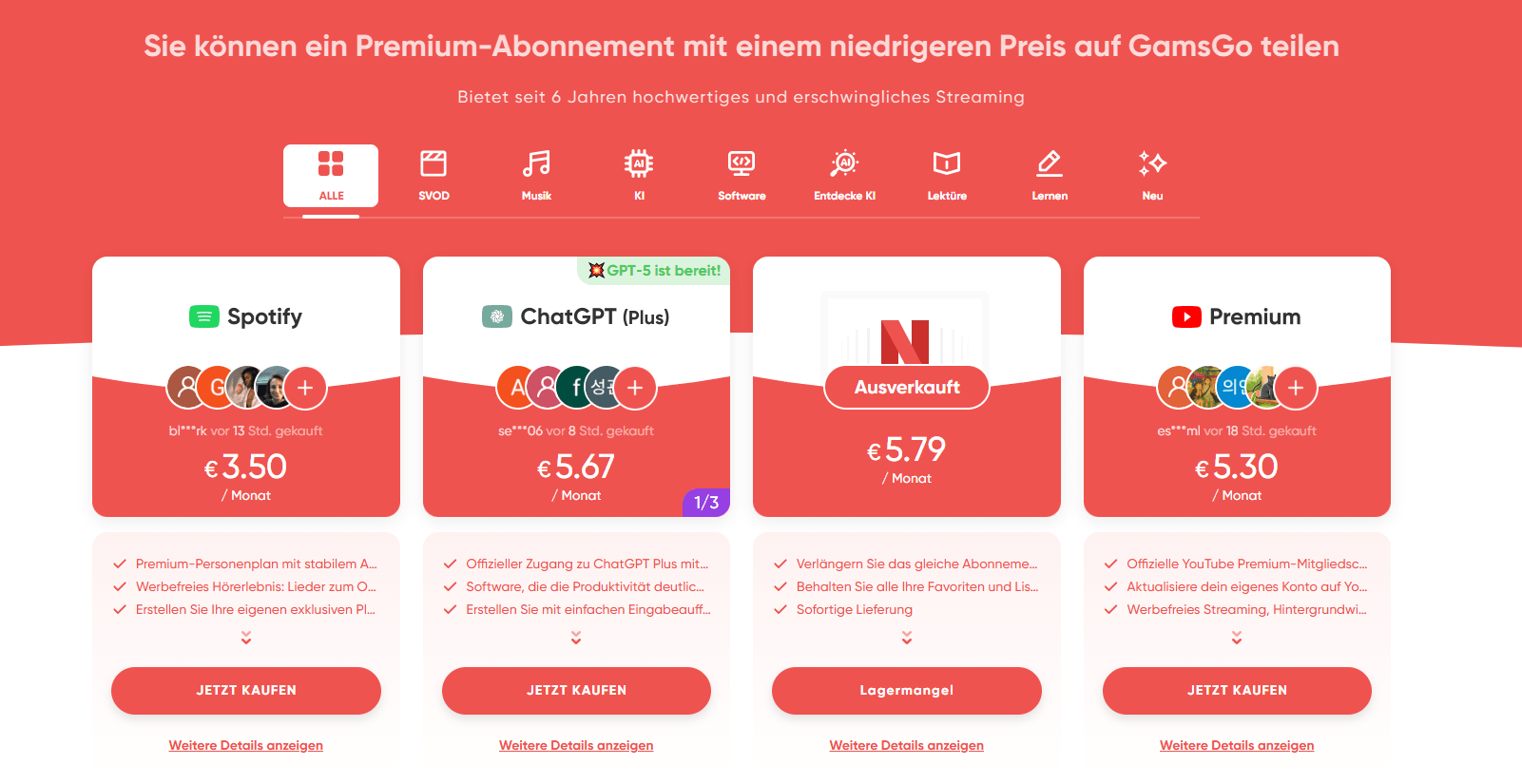 ChatGPT Plus kostenlos über GamsGo ChatGPT Plus