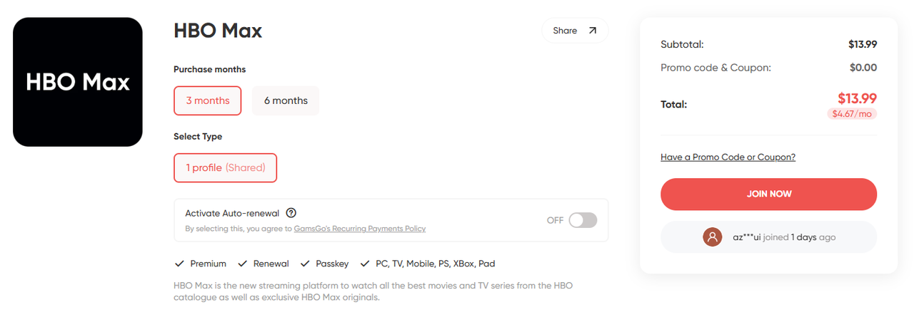 HBO Max Premium