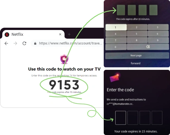 Inserimento del codice di verifica sulla TV