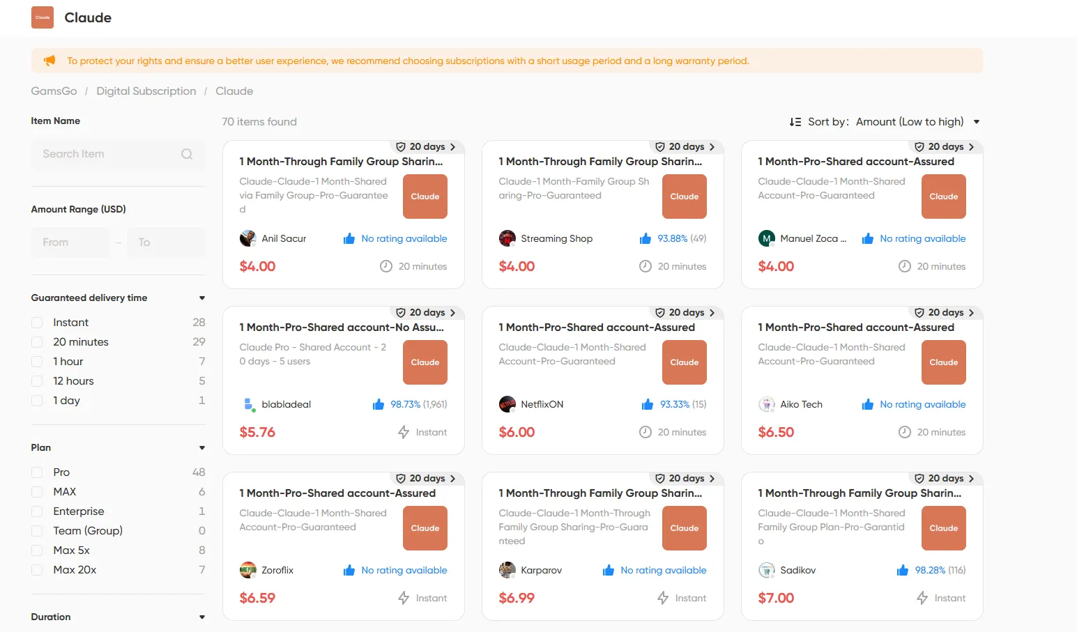 cheap Claude Pro on GamsGo