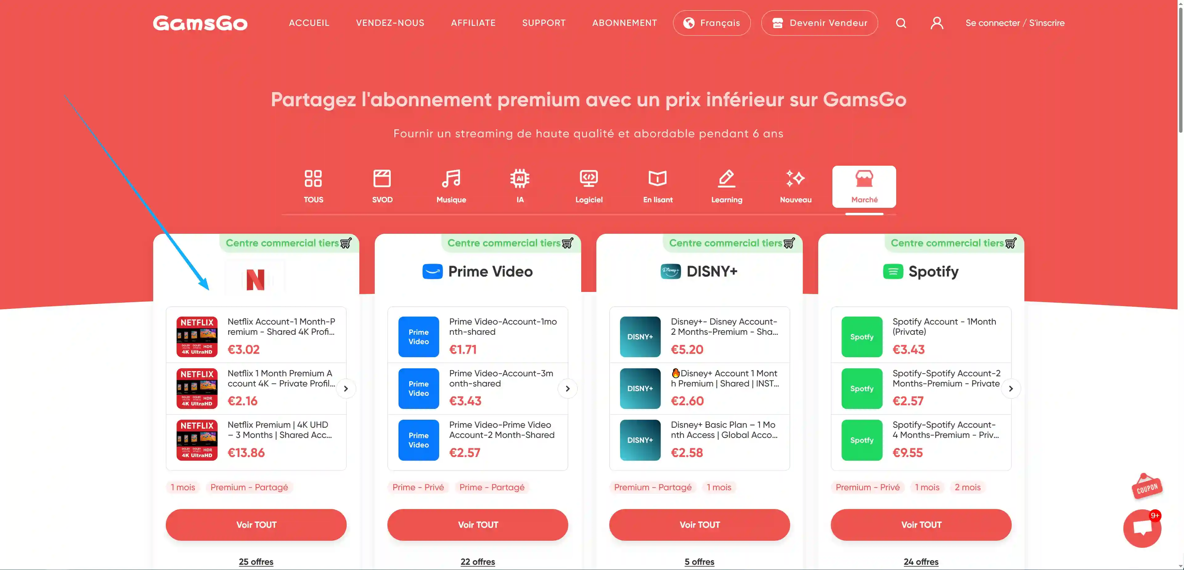 partager abonnement netflix