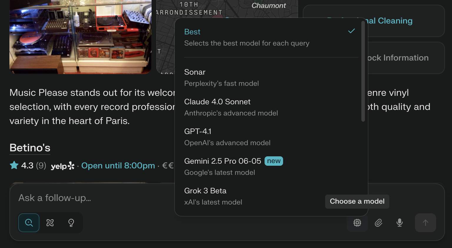 Cambio tra più modelli