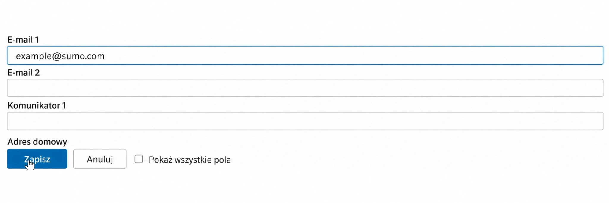 XFINITY biała lista e-mail