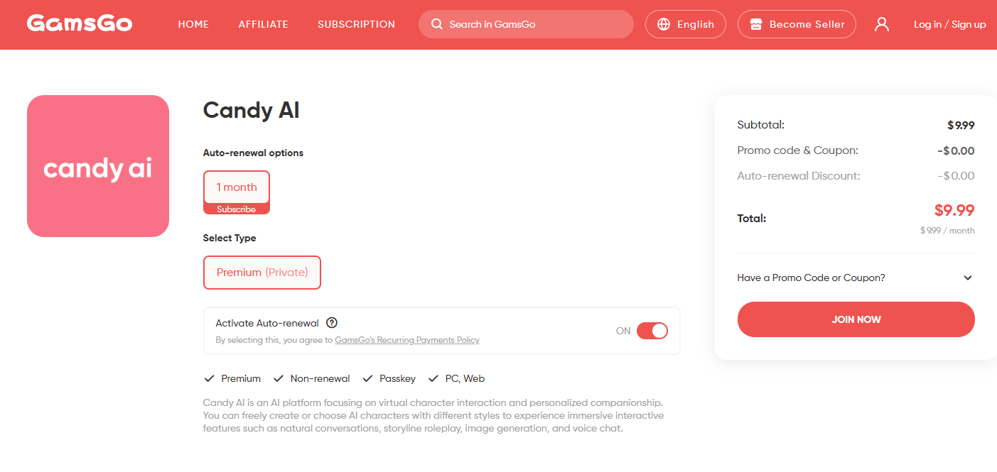Buy Candy AI at GamsGo
