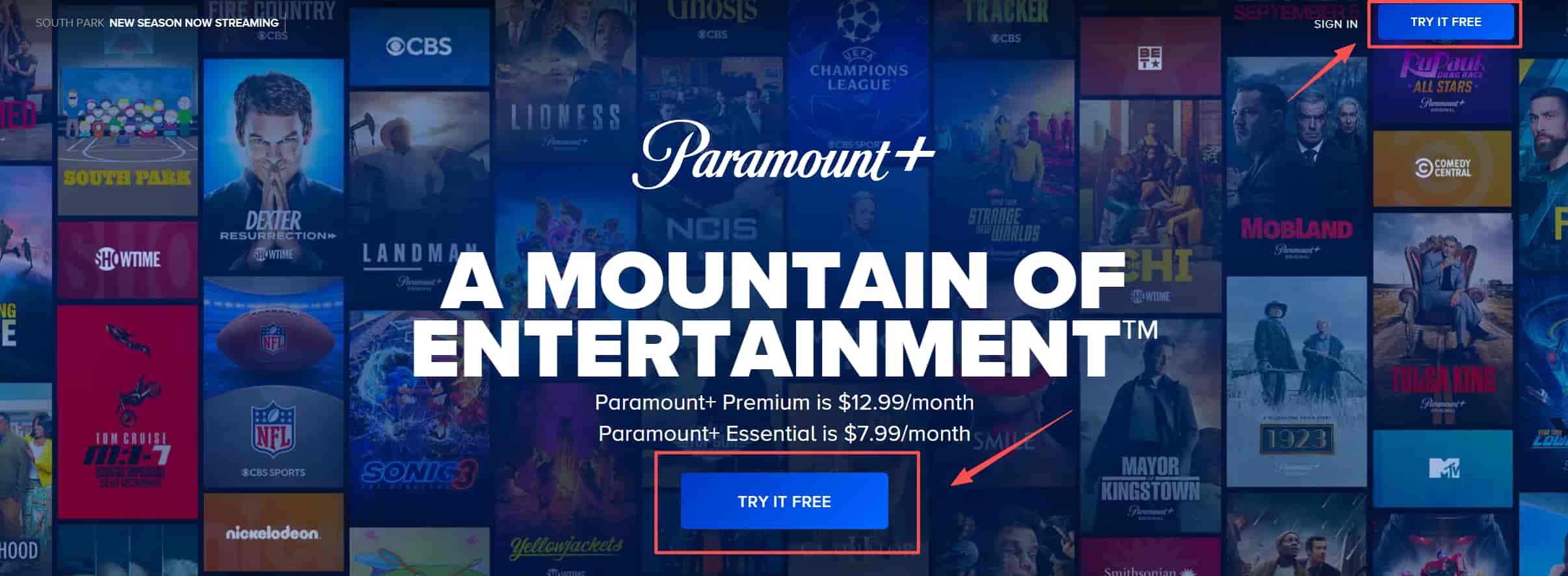 paramount free trial
