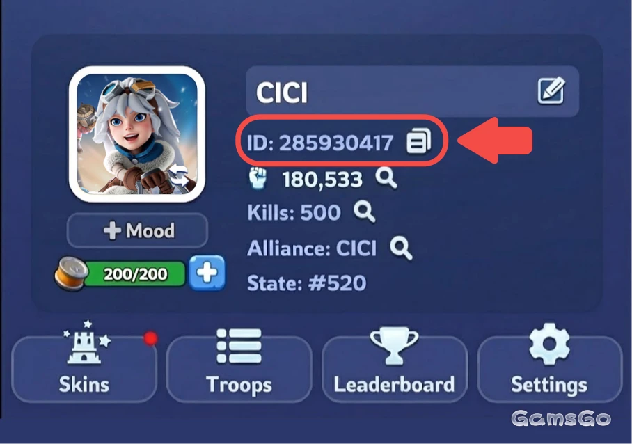 Find Player ID in Whiteout Survival on iOS for code redemption