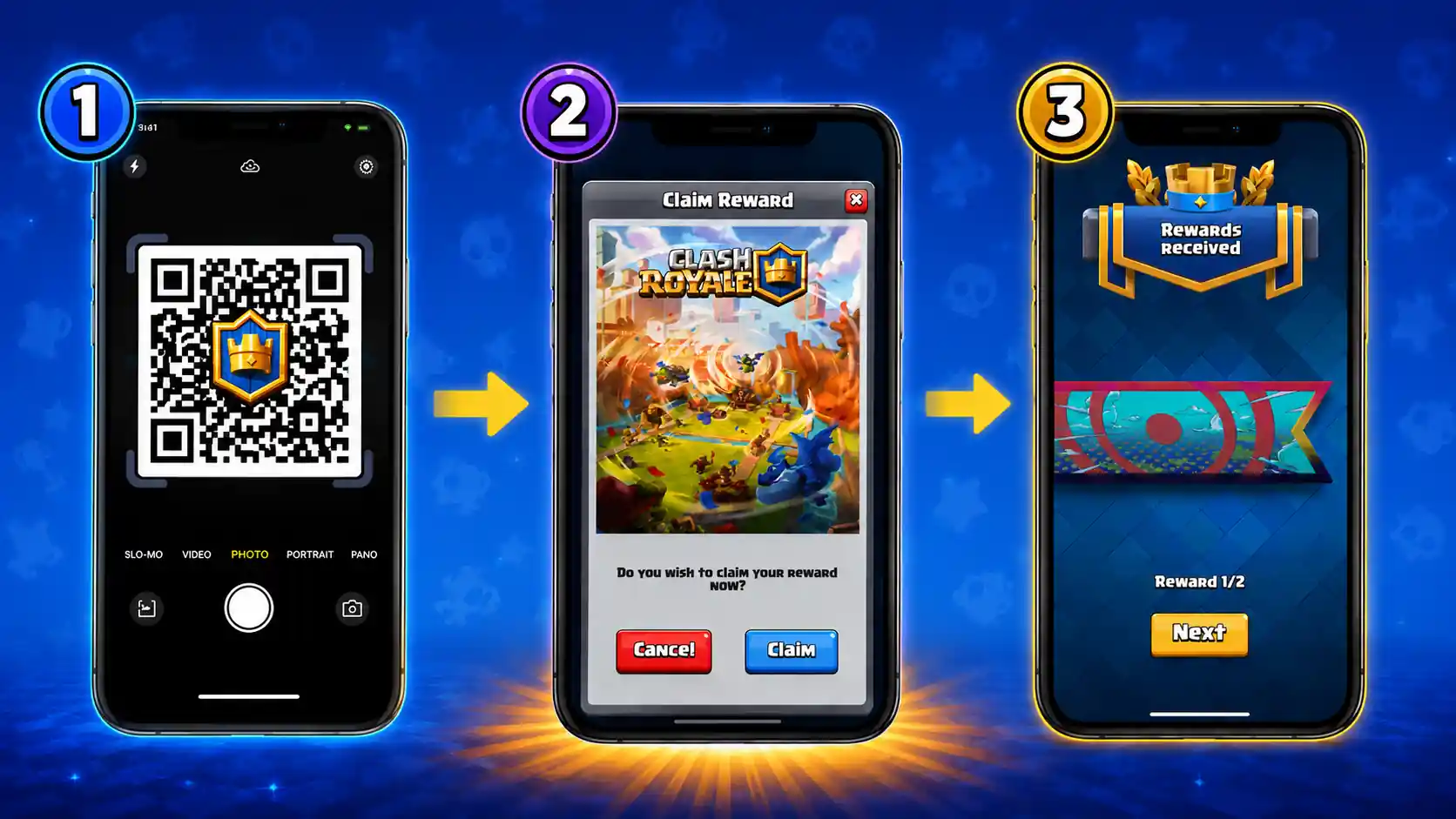 how to redeem Clash Royale QR code 