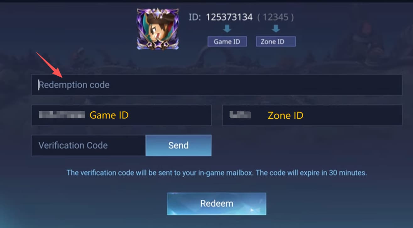 Redeem MLBB Codes step 5