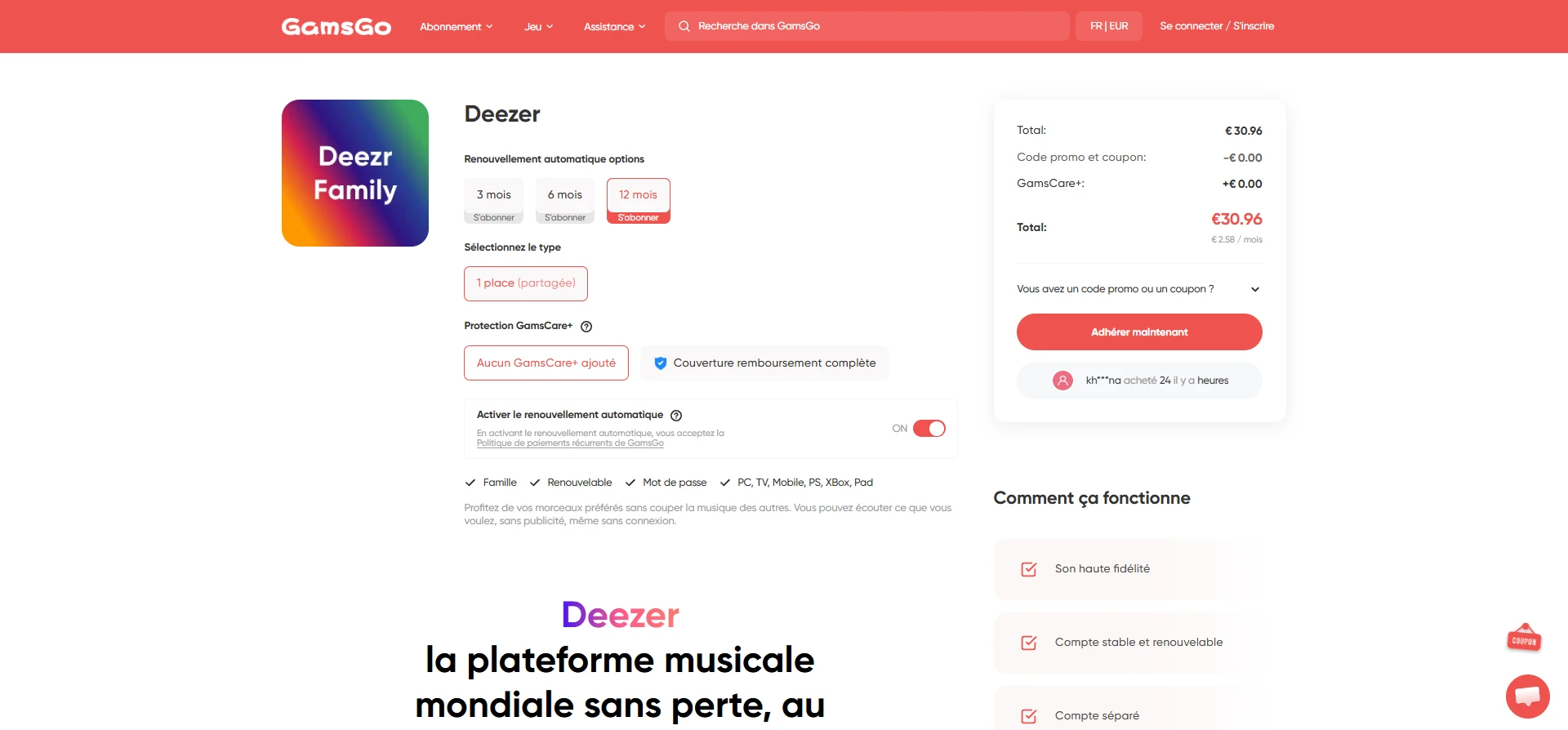 tarif deezer