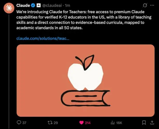 Claude free for Teachers