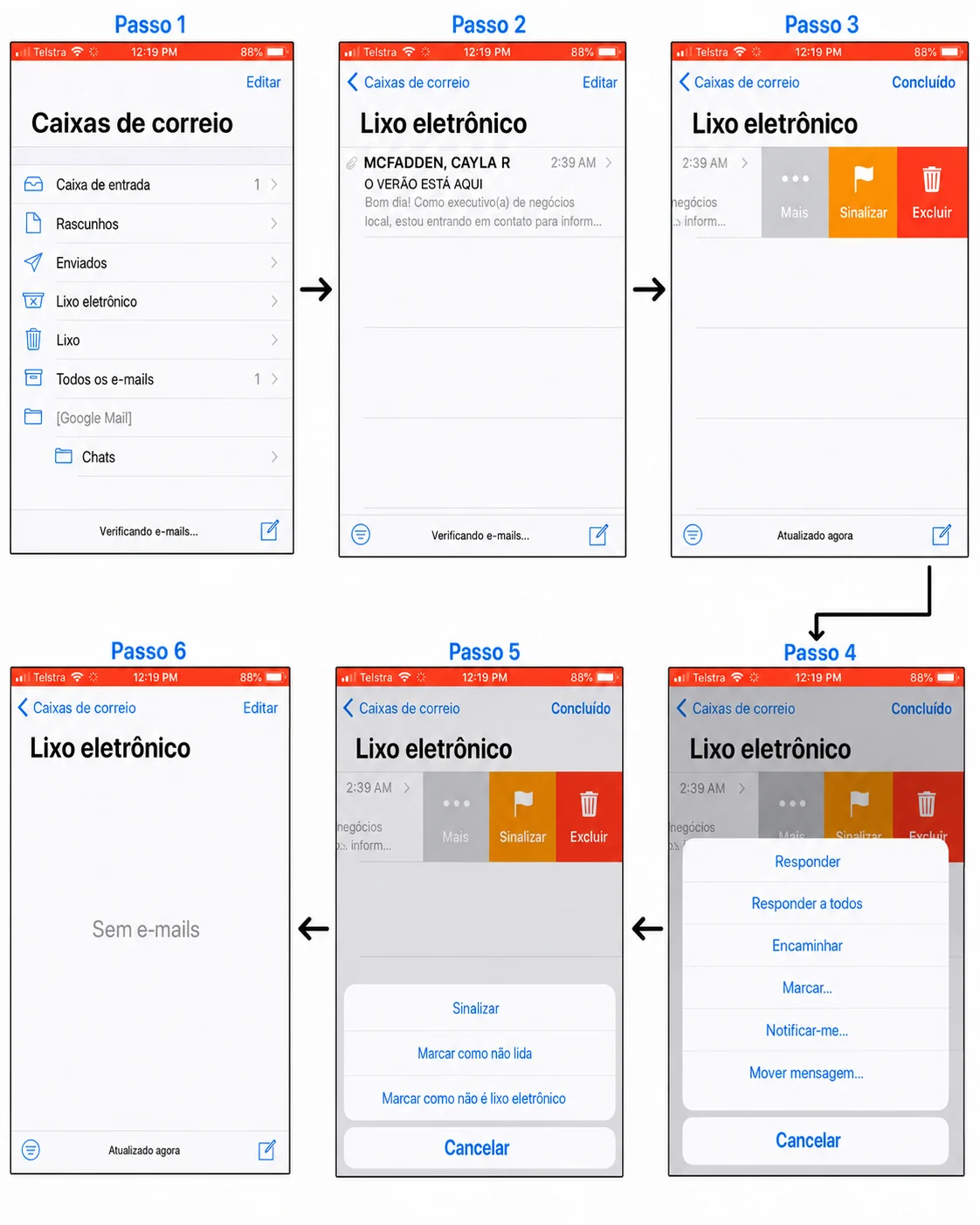 como colocar um e-mail na lista de permissões no Apple Mail