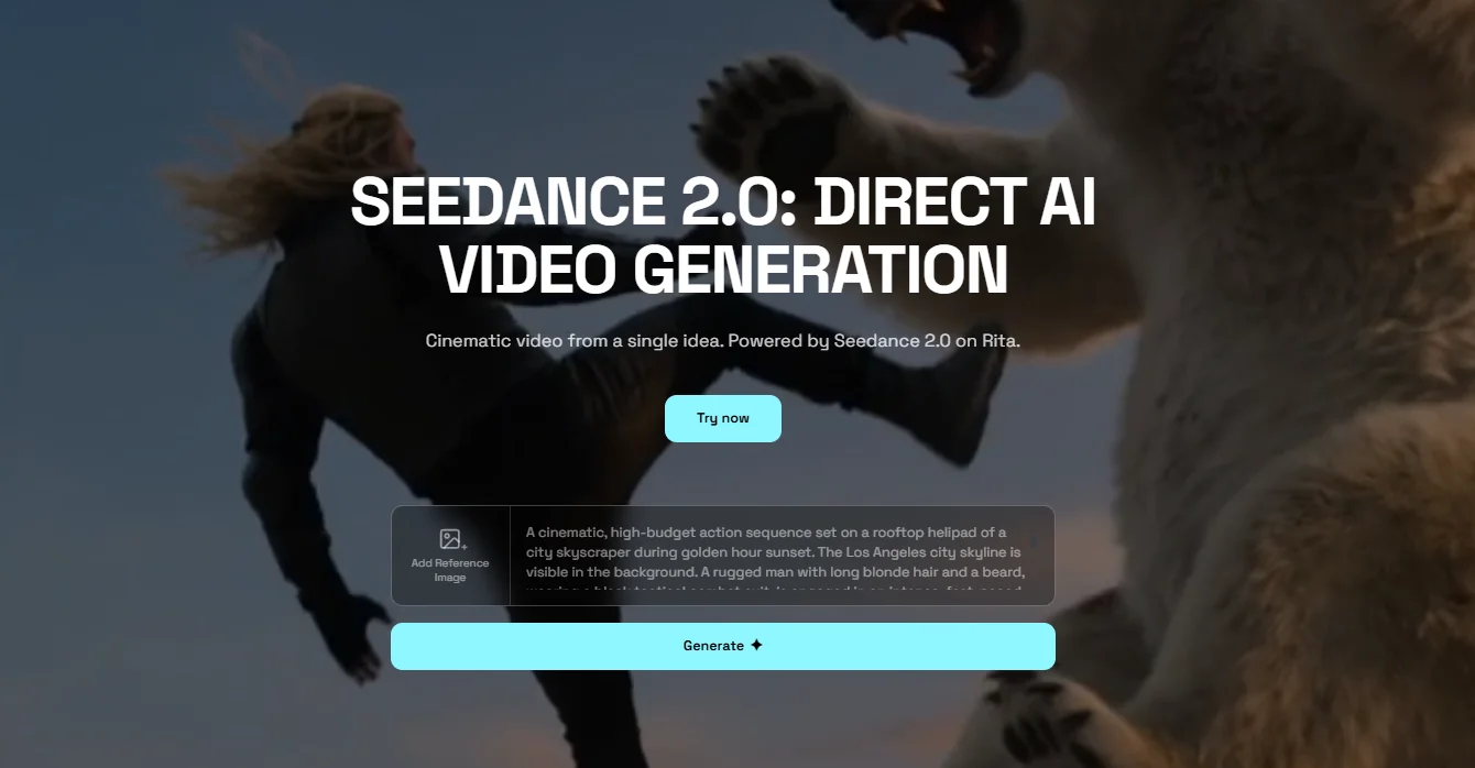 Using Seedance 2.0 on Rita AI