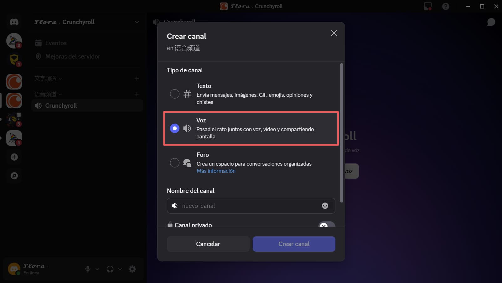 como compartir crunchyroll en discord
