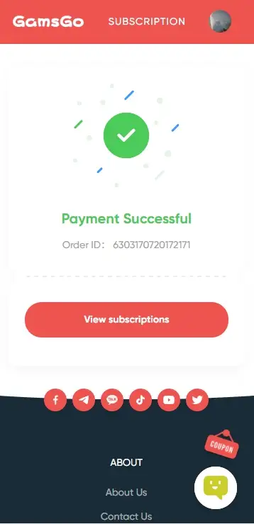Achat YouTube Premium réussi