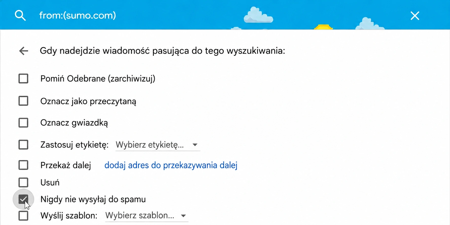 dodaj swoje e-maile do białej listy w Gmailu