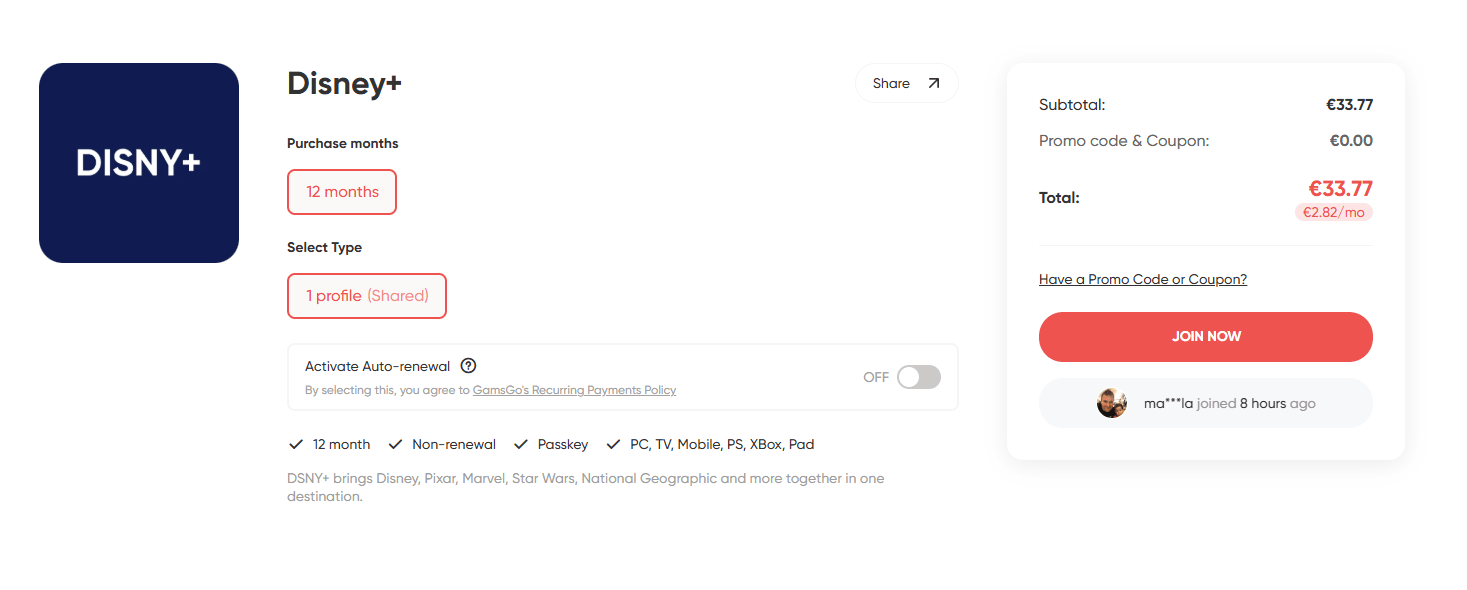 Consigue Disney+ gratis con GamsGo
