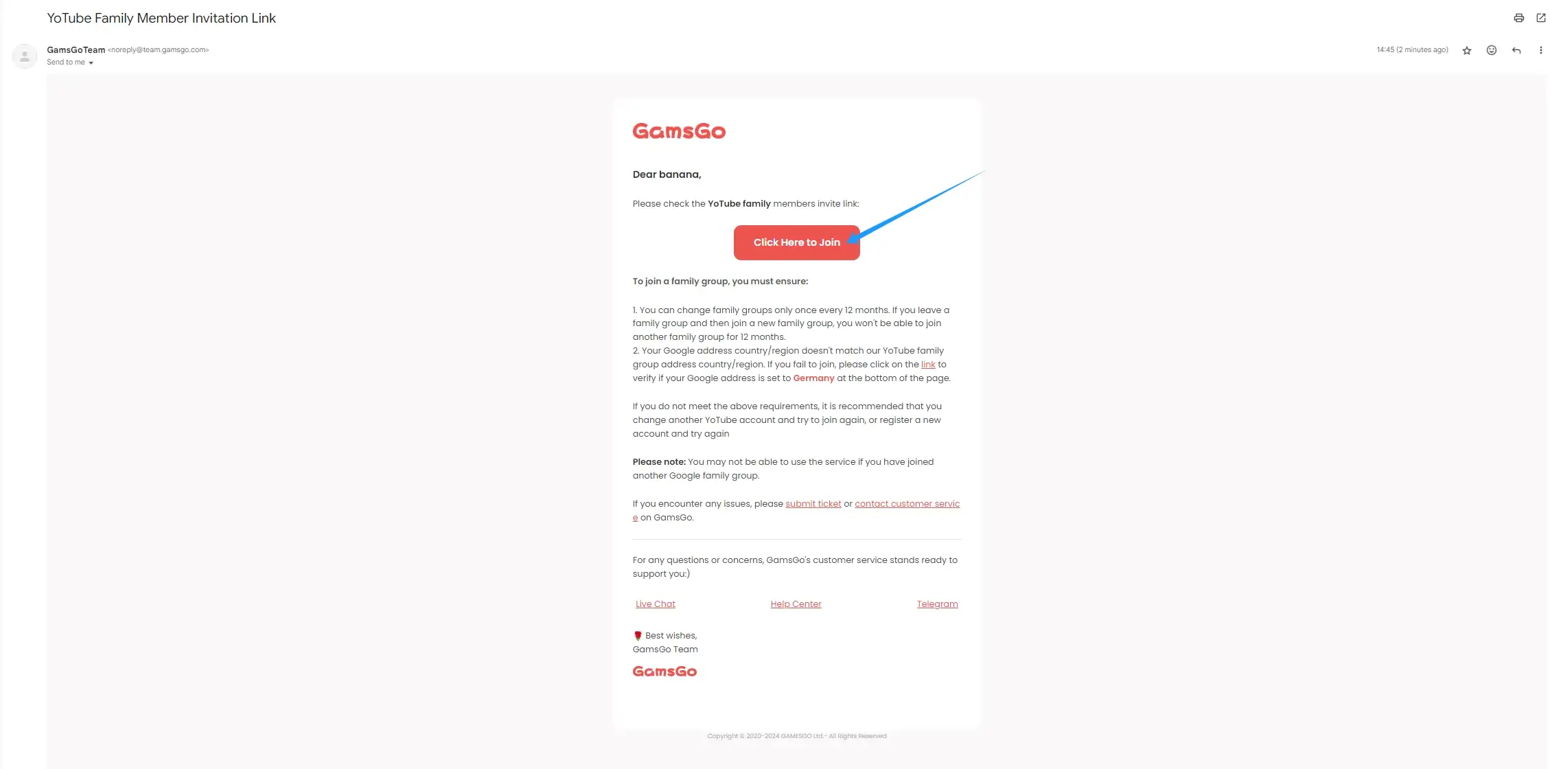 Consultez votre e-mail pour rejoindre le groupe