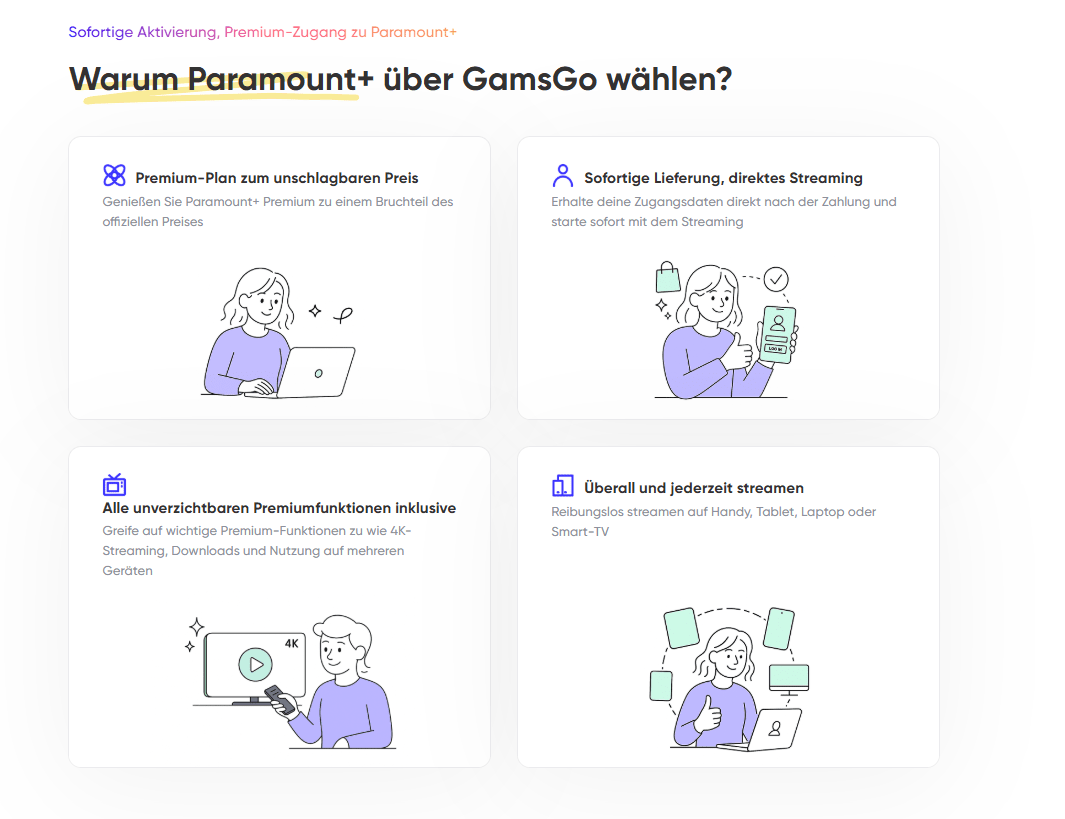 Warum Paramount+ über GamsGo wählen?