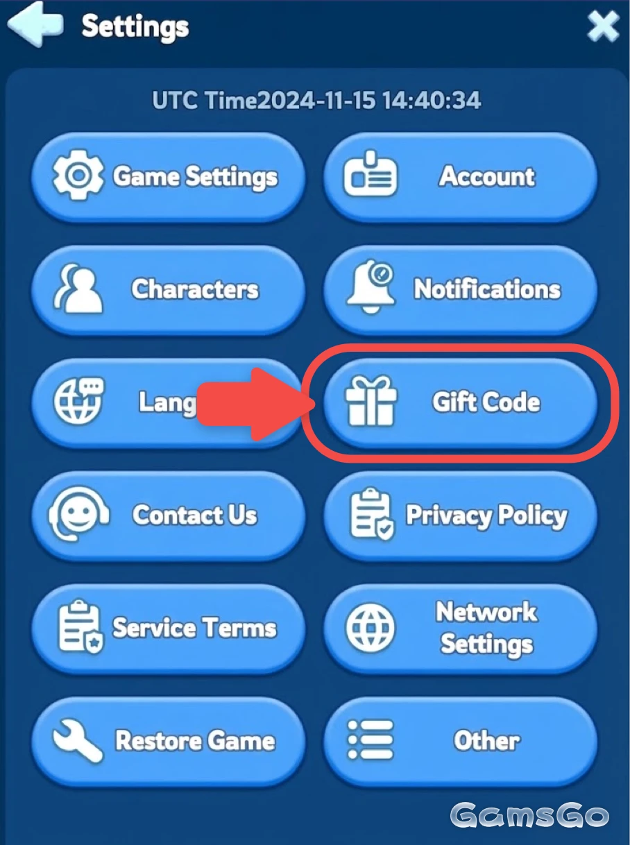 Redeem code menu location in Whiteout Survival settings