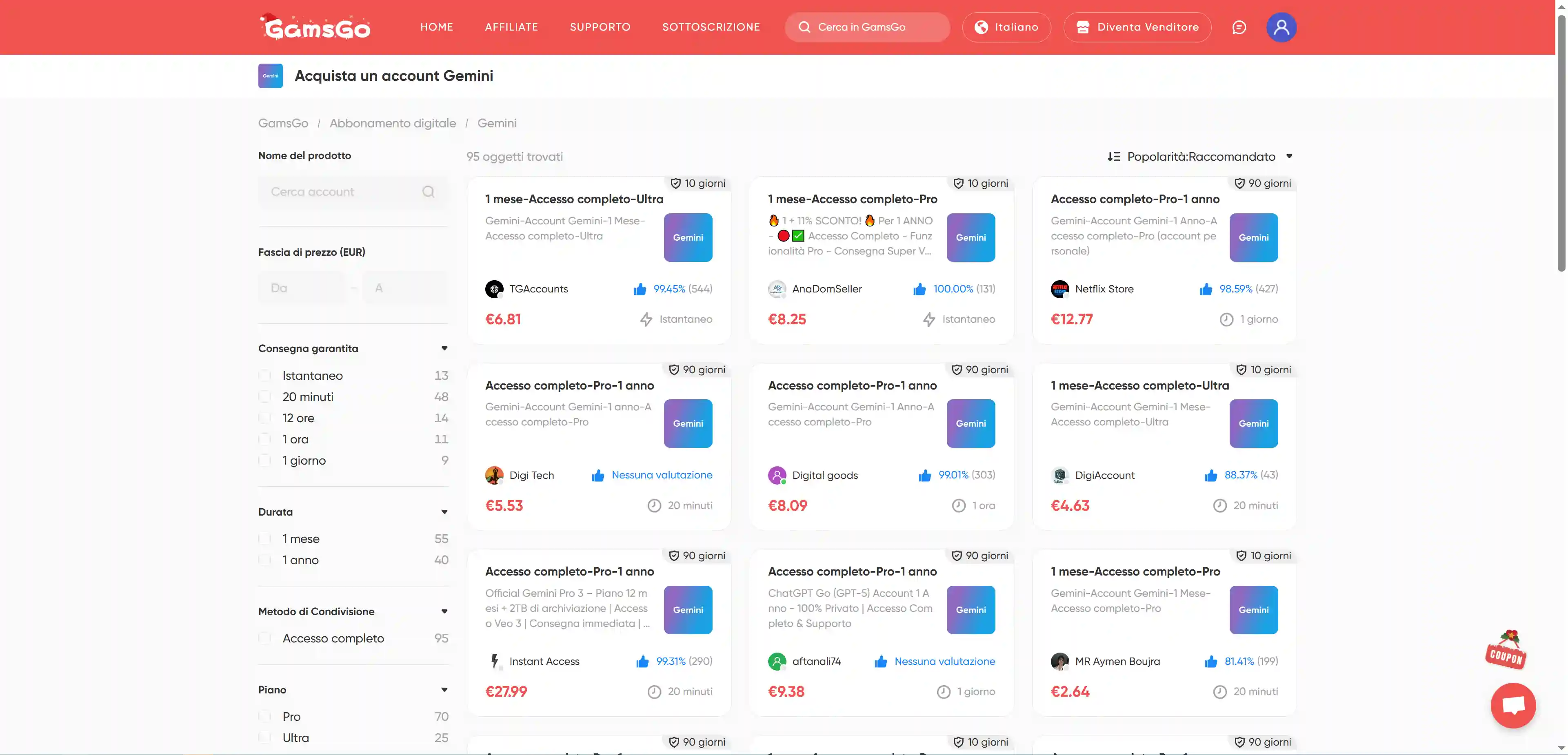 ottenere Gemini Advanced