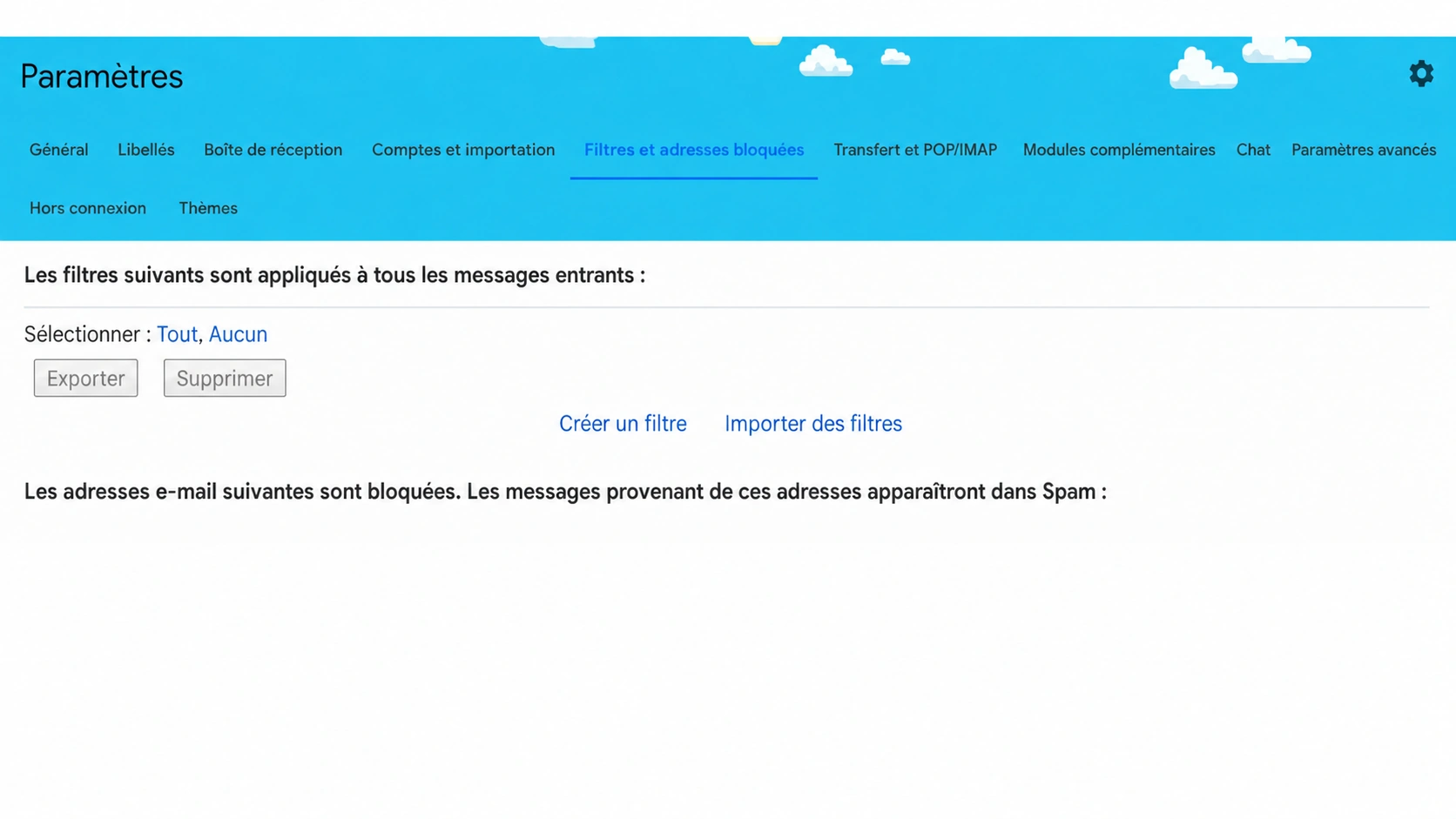 liste blanche Gmail