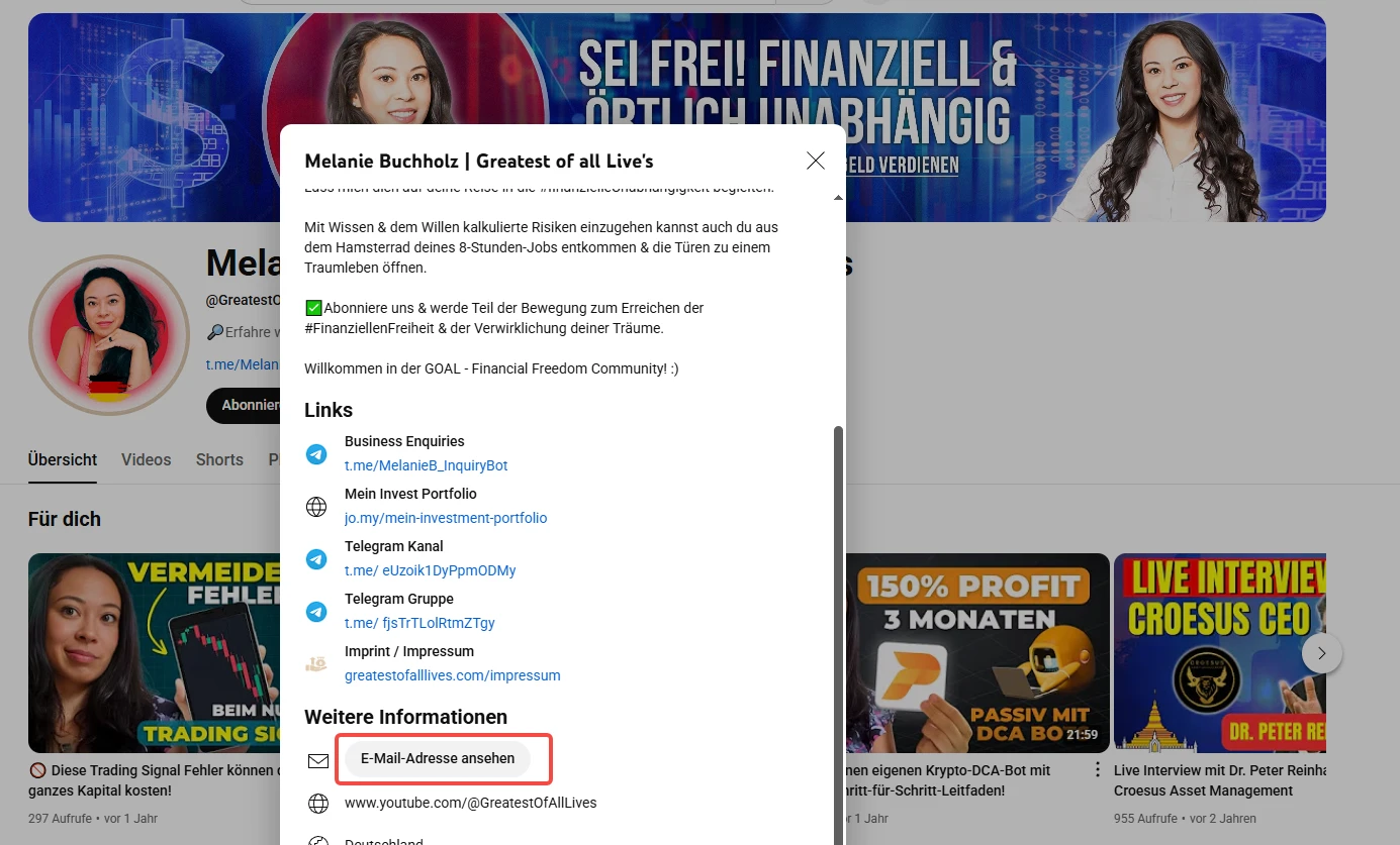 Direkter Kontakt mit dem Uploader