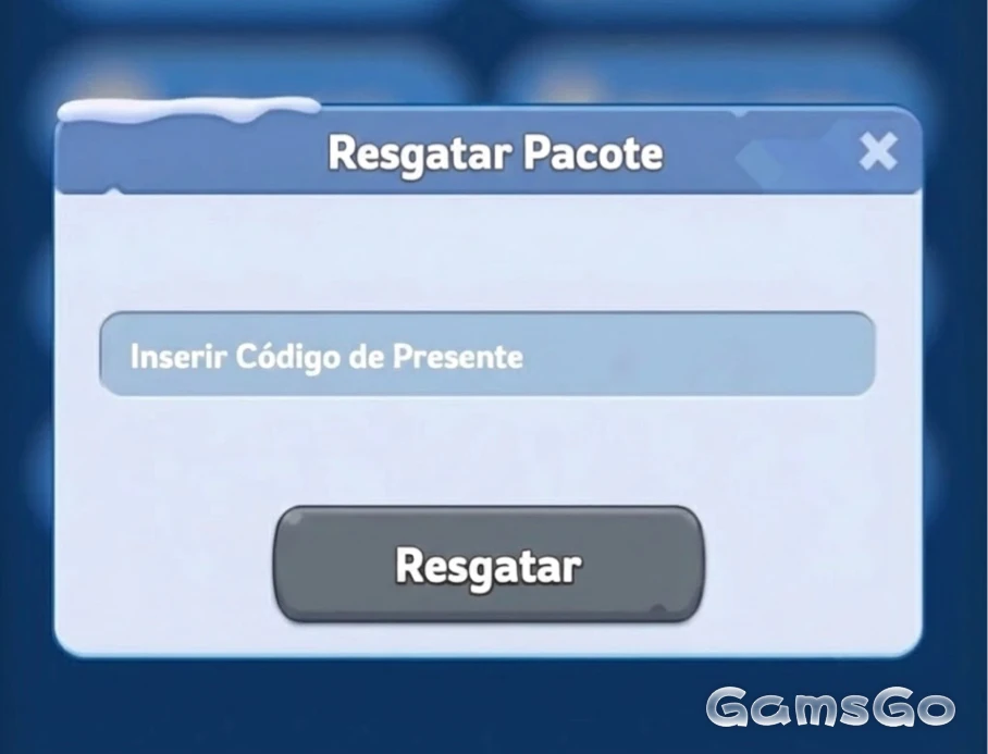 Passo 3 Digitar código de presente e resgatar