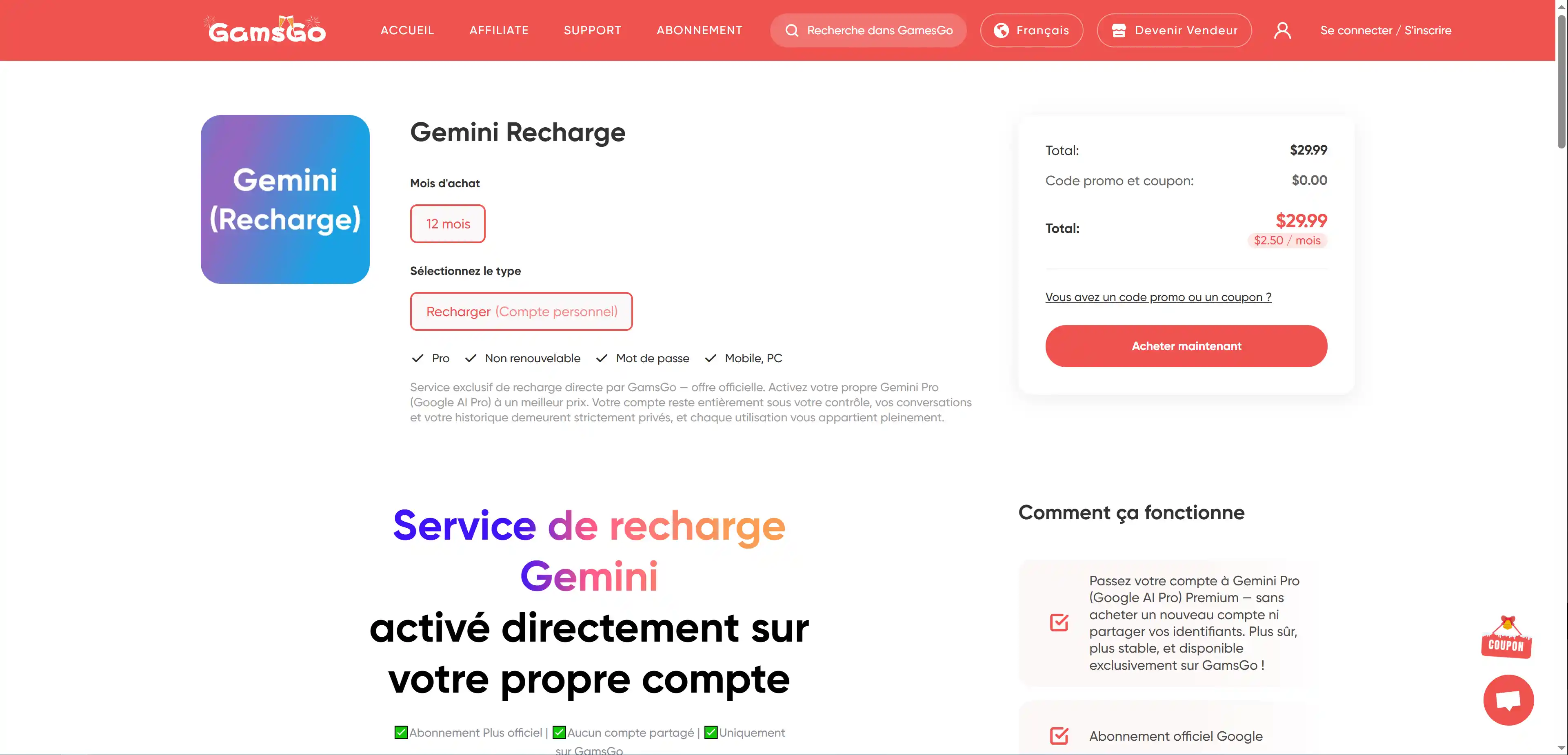 gemini pro gratuit