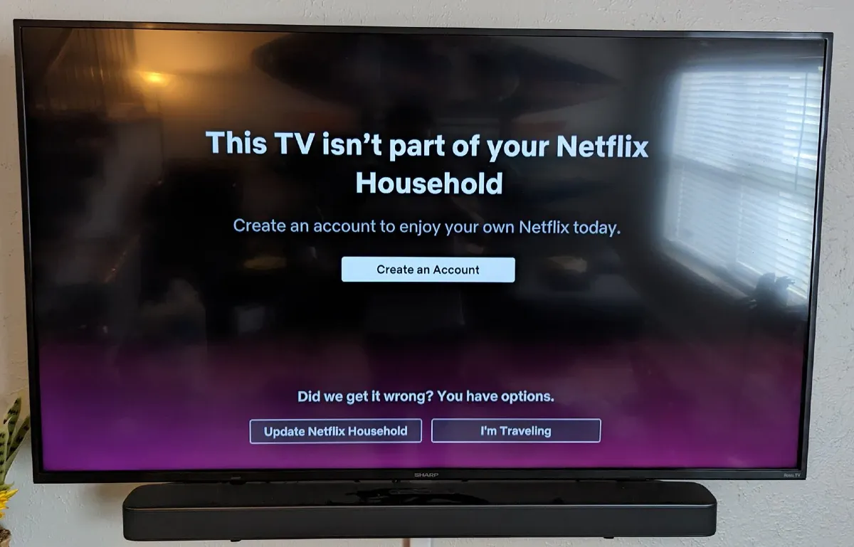 Messaggio Netflix Questa TV non fa parte della famiglia
