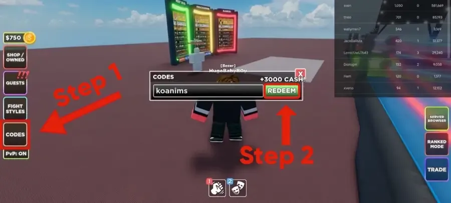 untitled boxing game codes