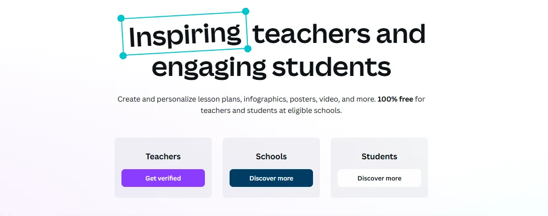 Canva Pro free for K-12 Teachers and Students
