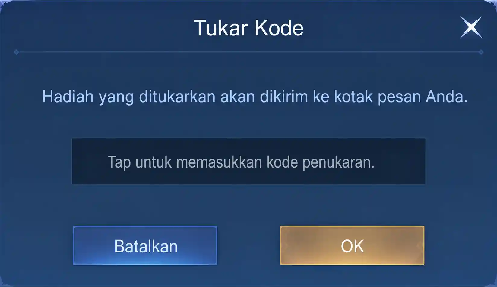 redeem kode MLBB di dalam game step 2