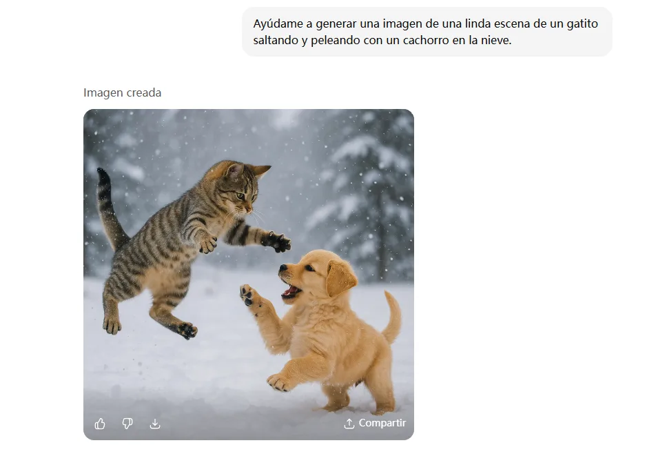 ChatGPT Plus resultado de generación de imágenes de la versión gratuita de chatgpt