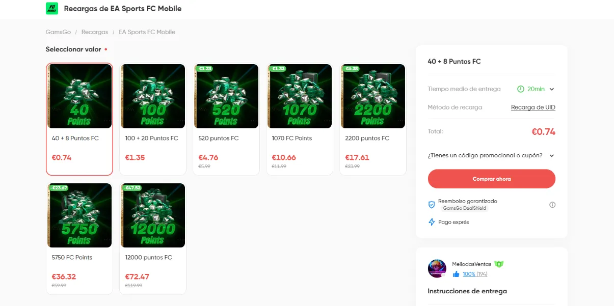 Descuento en FC Mobile Points
