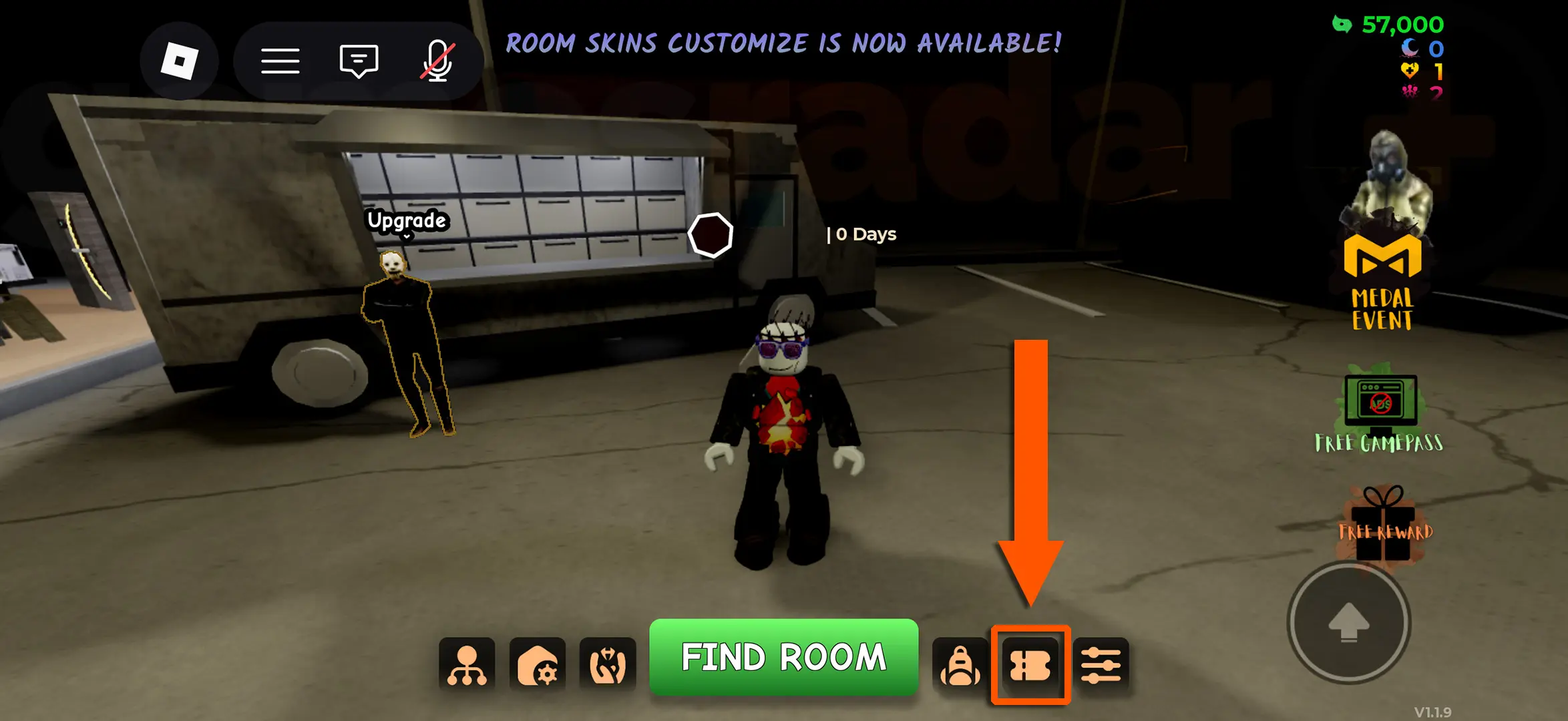 Keep the Door Locked code redemption screen with the ENTER CODE field and REDEEM CODE button