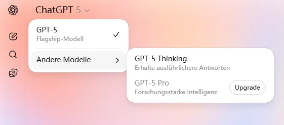 chatgpt plus wählbare modelle
