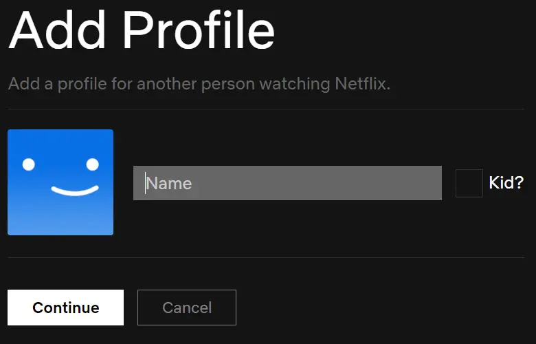Netflix Kids profile setting