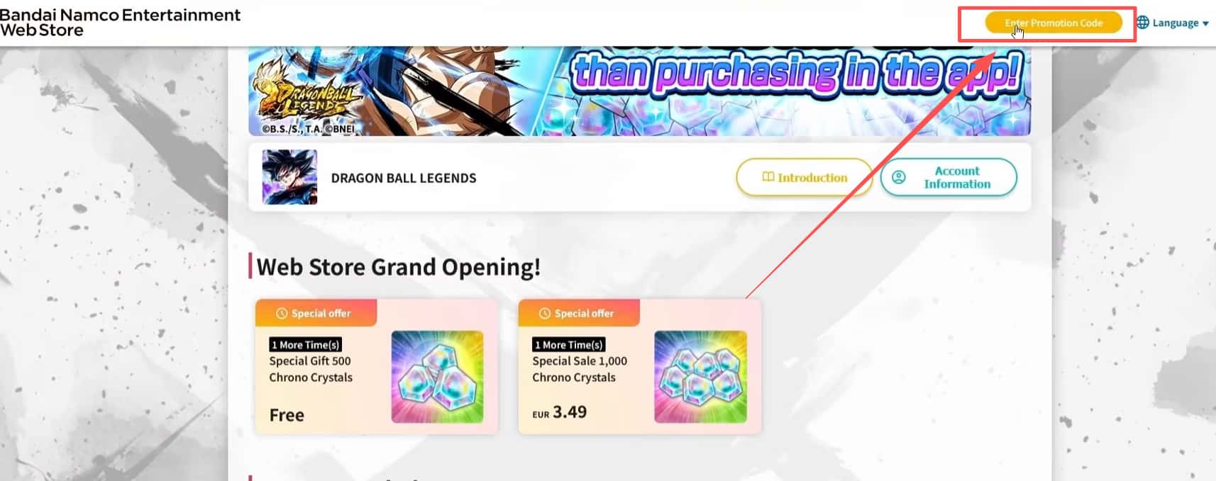 Redeem Dragon Ball Legends code