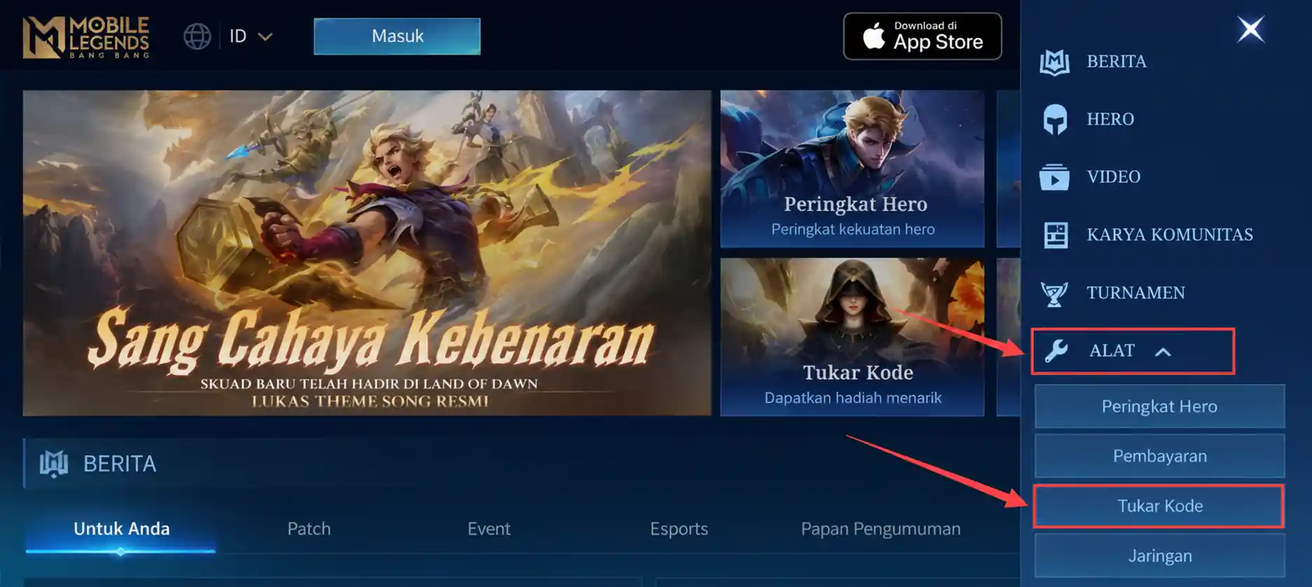 cara redeem kode MLBB step 4