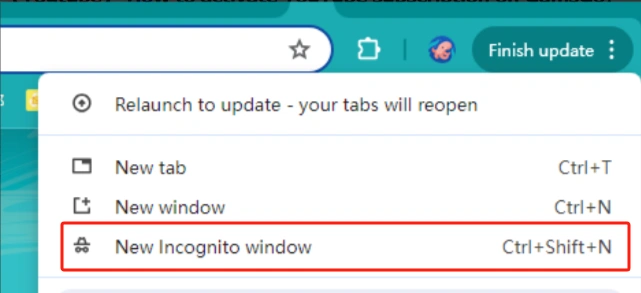 Aprire una finestra in incognito nel browser